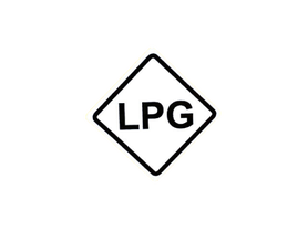 Naklejka LPG na dystrybutor wymiar 32x32 mm